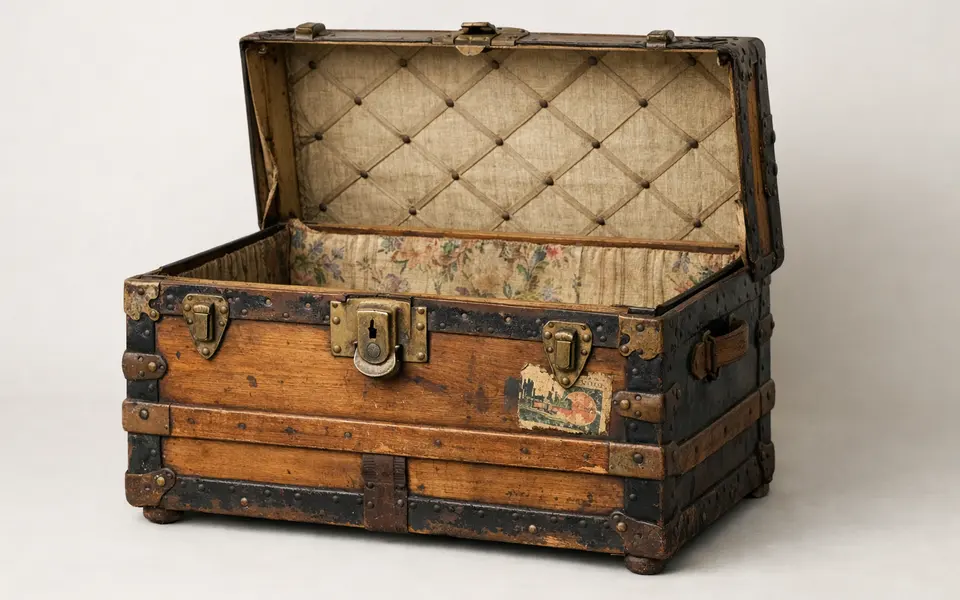 Antique Trunk Identification: Hardware, Labels, Wood, and Fabric Clues visual support